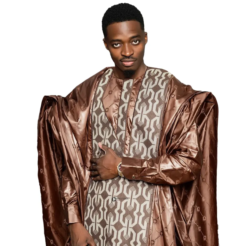 African Clothing For Men Traditional Bazin Riche Embroidery Design Top Long Sleeve 3 Piece Set