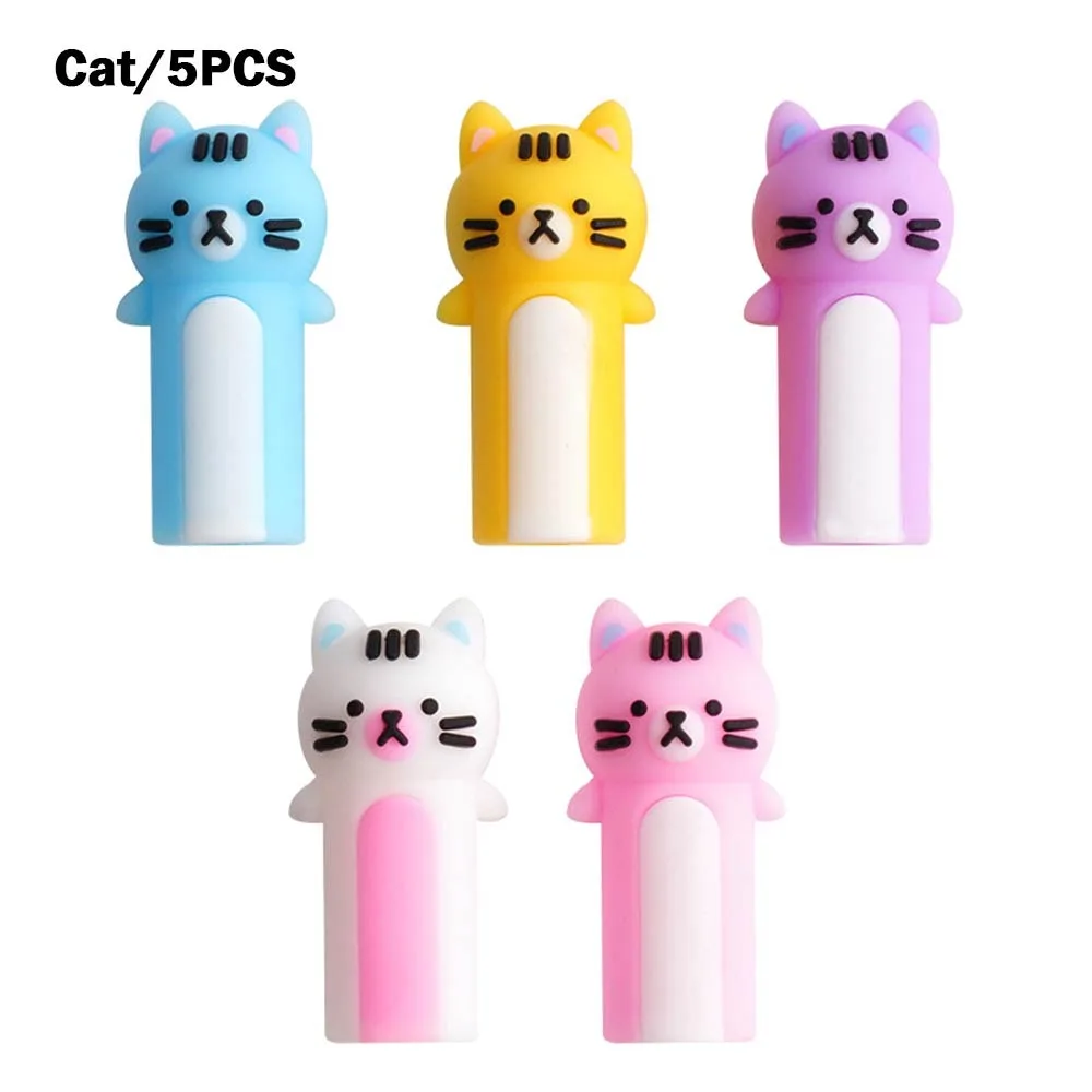 Cat Shape Pencil Nib Protective Cap Correction Stationery 2 in 1 Pencil Extender Capybaras Pen Top Cover School Office Supplies