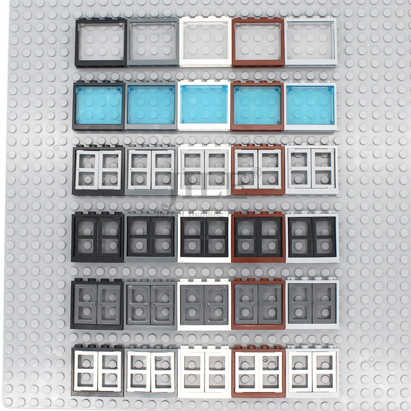 MOC 1x4x3 Window with Pane Glass Compatible 60594 60603 60608 Creative City Street View Building Blocks Bricks Decorate Toys