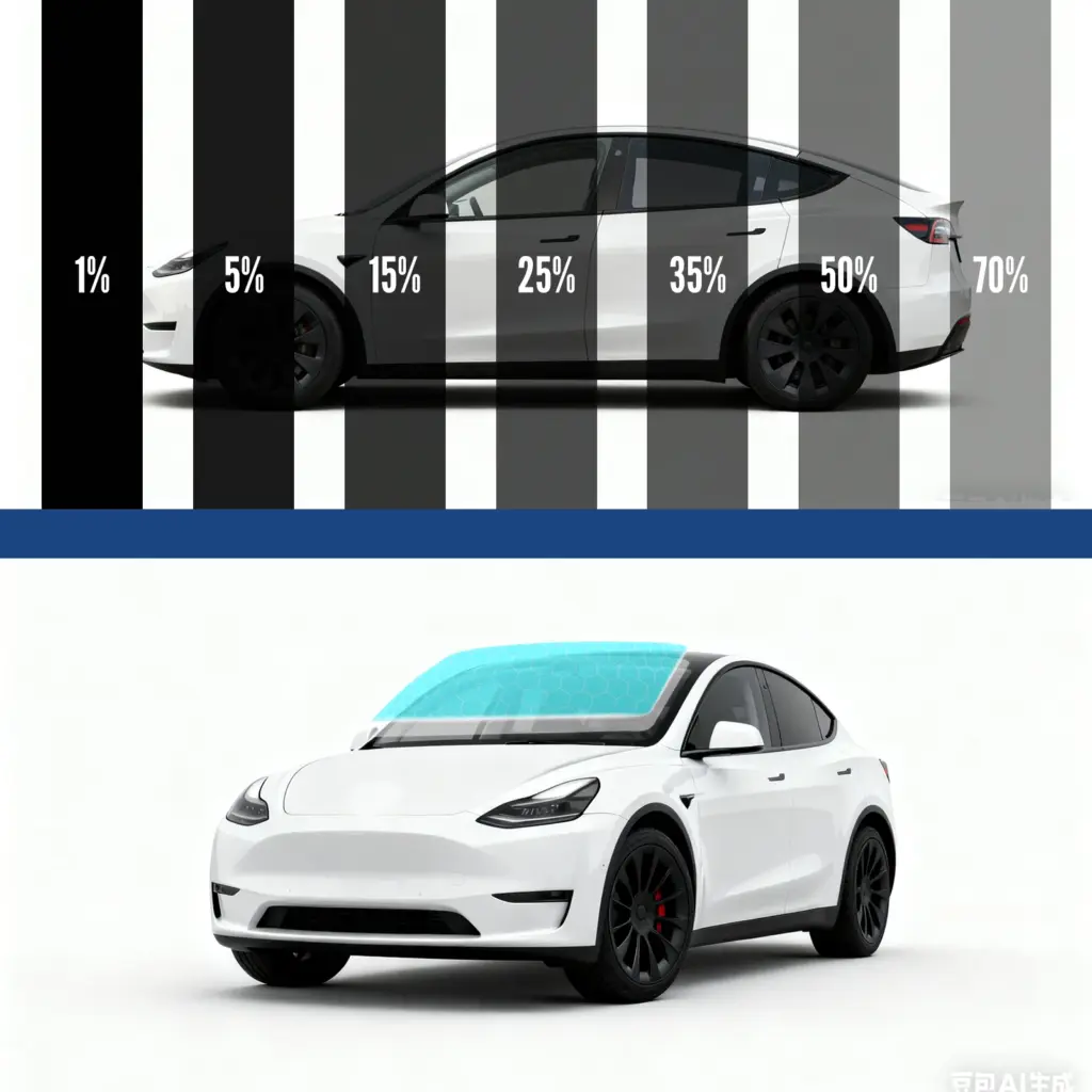 Car Window Tint Film Heat & Glare Reduction Blocks UV & IR Rays Scratch Resistant Privacy Car Window Tint Fit for Sedan SUV