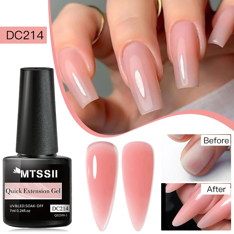 Mtssii 7ML Quick Extension Nail Gel Vernis Semi Permanent Acrylic Crystal Pink Clear Nude Gel Nail Polish UV Construction Gel