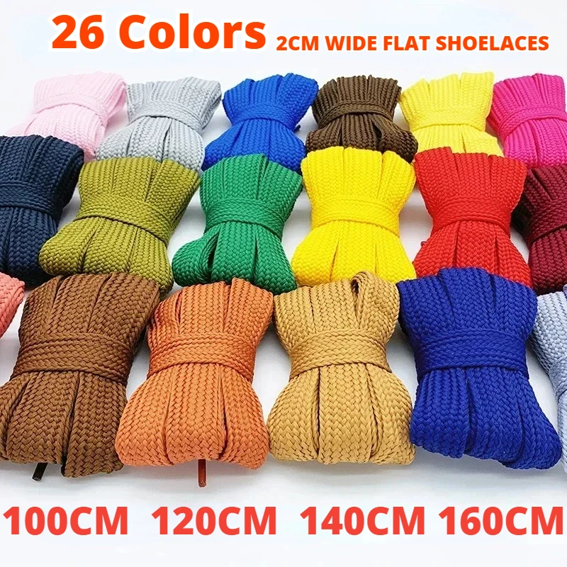 2pcs 160cm 140cm Wide Thickened Flat Hollow Colored High Quality Soft Laces Board Shoes Fashion Shoes For Sneakers Sports Shoes