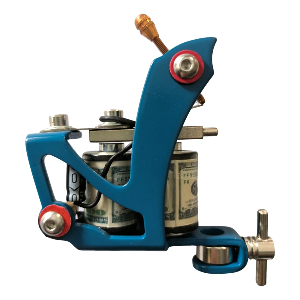 Professional 8-Wrap Coil Tattoo Machine - Alloy Frame Starter Gun for Permanent Makeup & Tattoo Artists