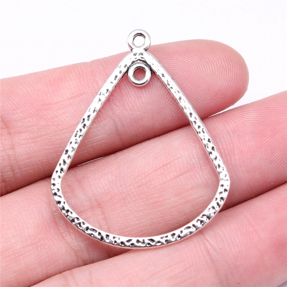 WYSIWYG 10pcs 39x31mm Drop Earrings Connector Charms Antique Silver Color Jewelry Findings Jewelry Accessories