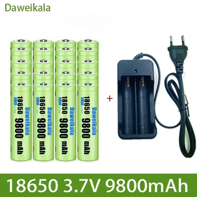18650 Rechargeable Battery 3.7V 9800mAh Capacity Li-ion Rechargeable Battery For Flashlight Torch electronic product Charger