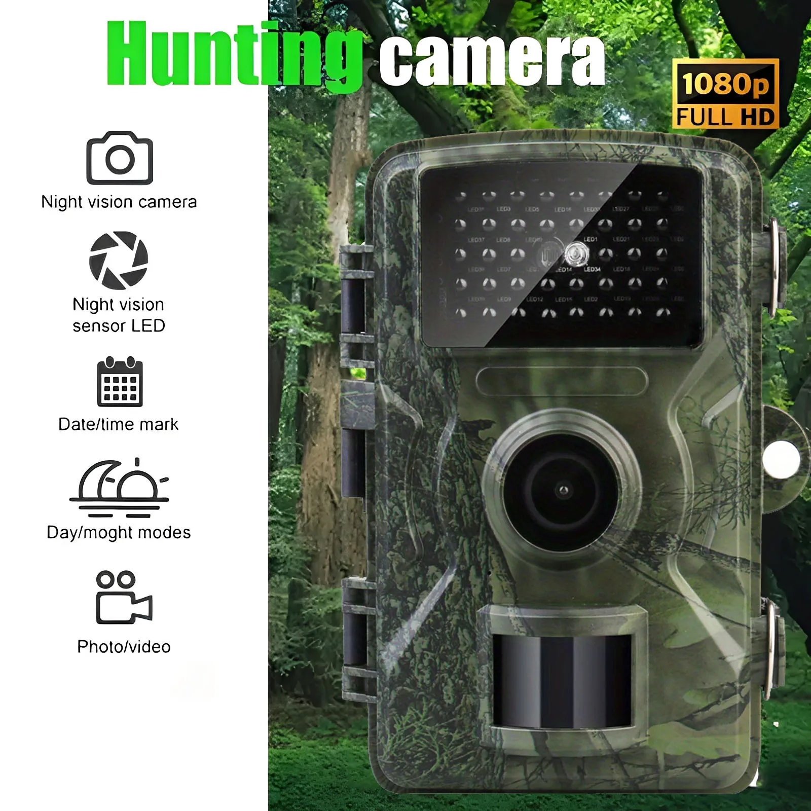 Infrared Night Vision Security Cam Waterproof Wildlife Camera Motion Activated Animal Observation Camera for Scouting Hunting