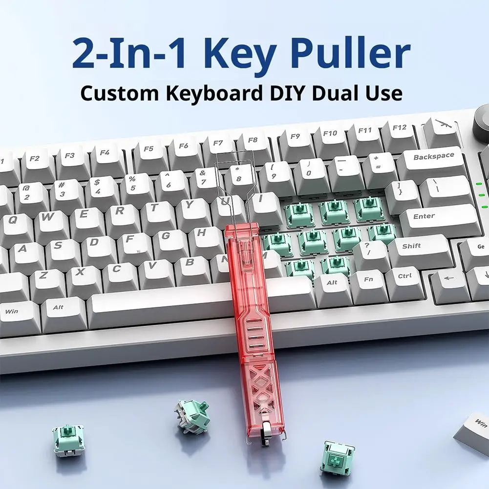 2 in 1 Keyboard Keycap Switch Puller Universal Key Cap Shaft Remover Tool Mechanical Keyboard Cleaning Extractor Kit