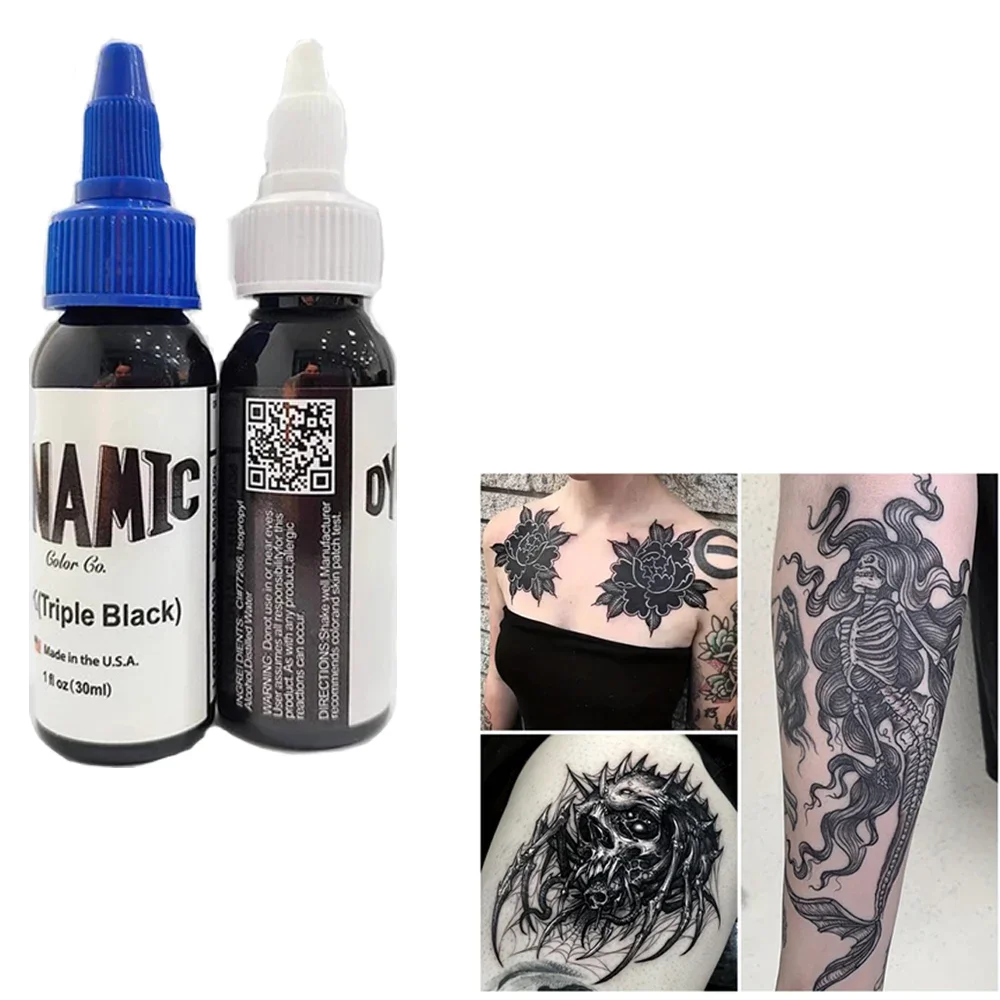 1oz Triple Black Pigment Tattoo Ink Pigment 30ml Tattoo Pigment Body Color Drawing Teng Black Natural Permanent Makeup Tattoo