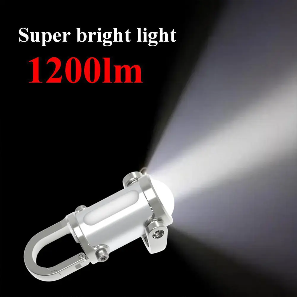 1200LM Super Bright Mini Keyring Torch LED Rechargeable Key Ring Torch for Outdoor Camping