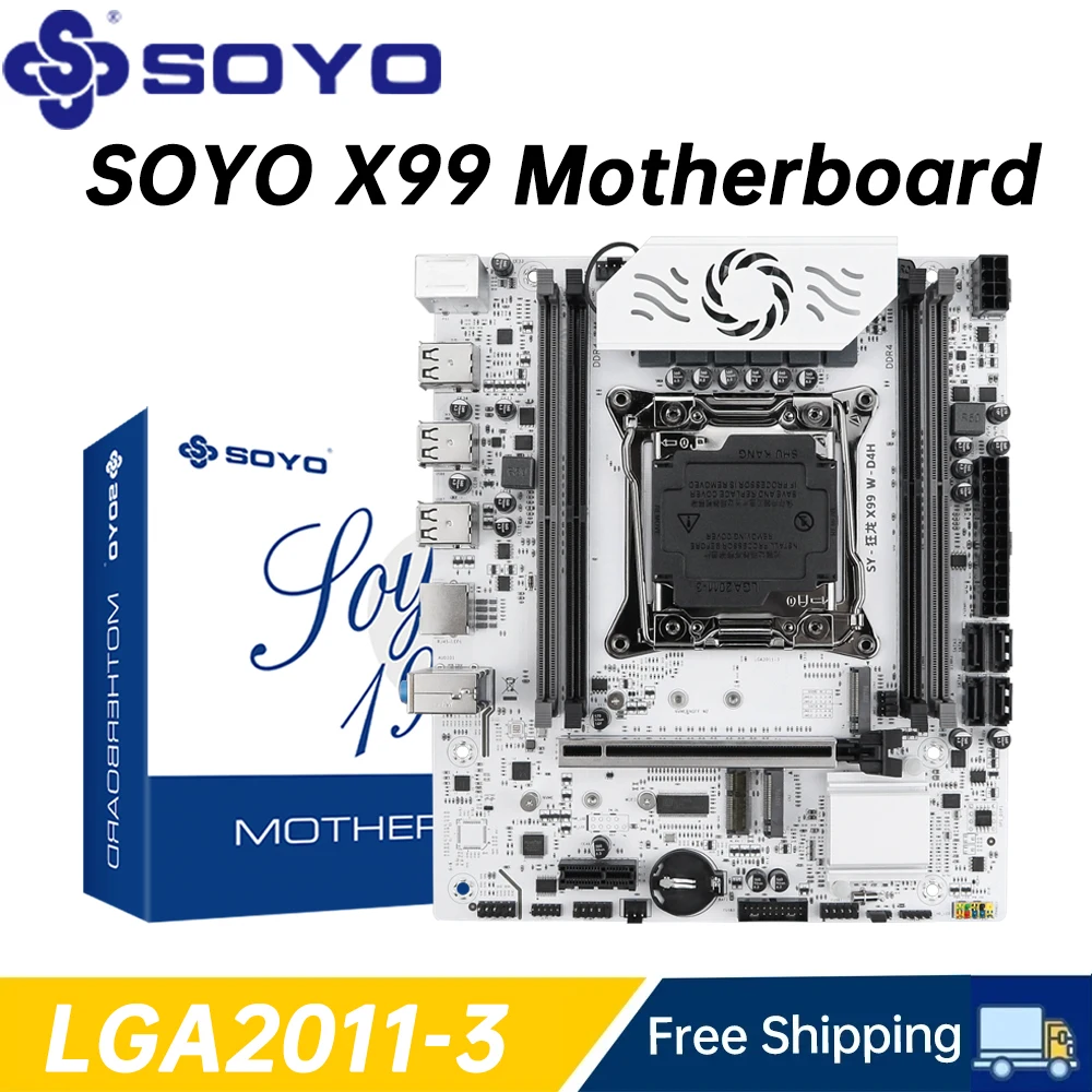 SOYO World Premiere X99 Gaming Motherboard SupSports Xeon E5 Series CPU Dual Channel DDR4 M.2 NVME PCIE3.0 SATA for Desktop Host