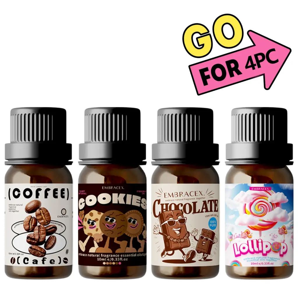 4PC 10ml Essential Oils Vanilla Milk Chocolate Coffee Cookies Cakes Lollipop Taro Coconut Caramel Pudding Cotton Candy Bubble Gu