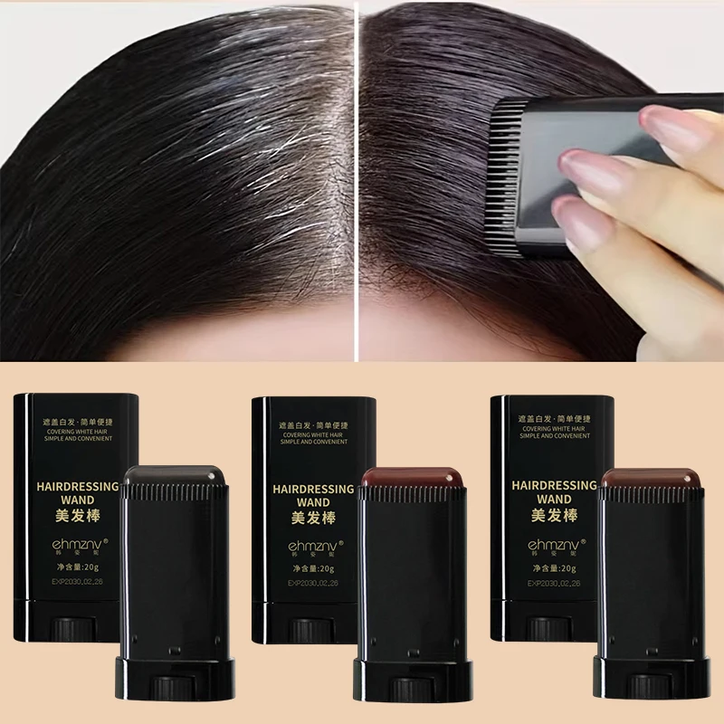 Hair Color Stick For Men & Women Quickly Covers Gray White Hair Concealer Hairline Instant Covering Hair Dye Stick Applicator