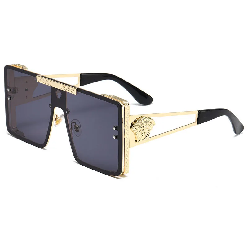 New stylish sunglasses with oversized frames, trendy metal design, perfect for fashion shows and cool street style.