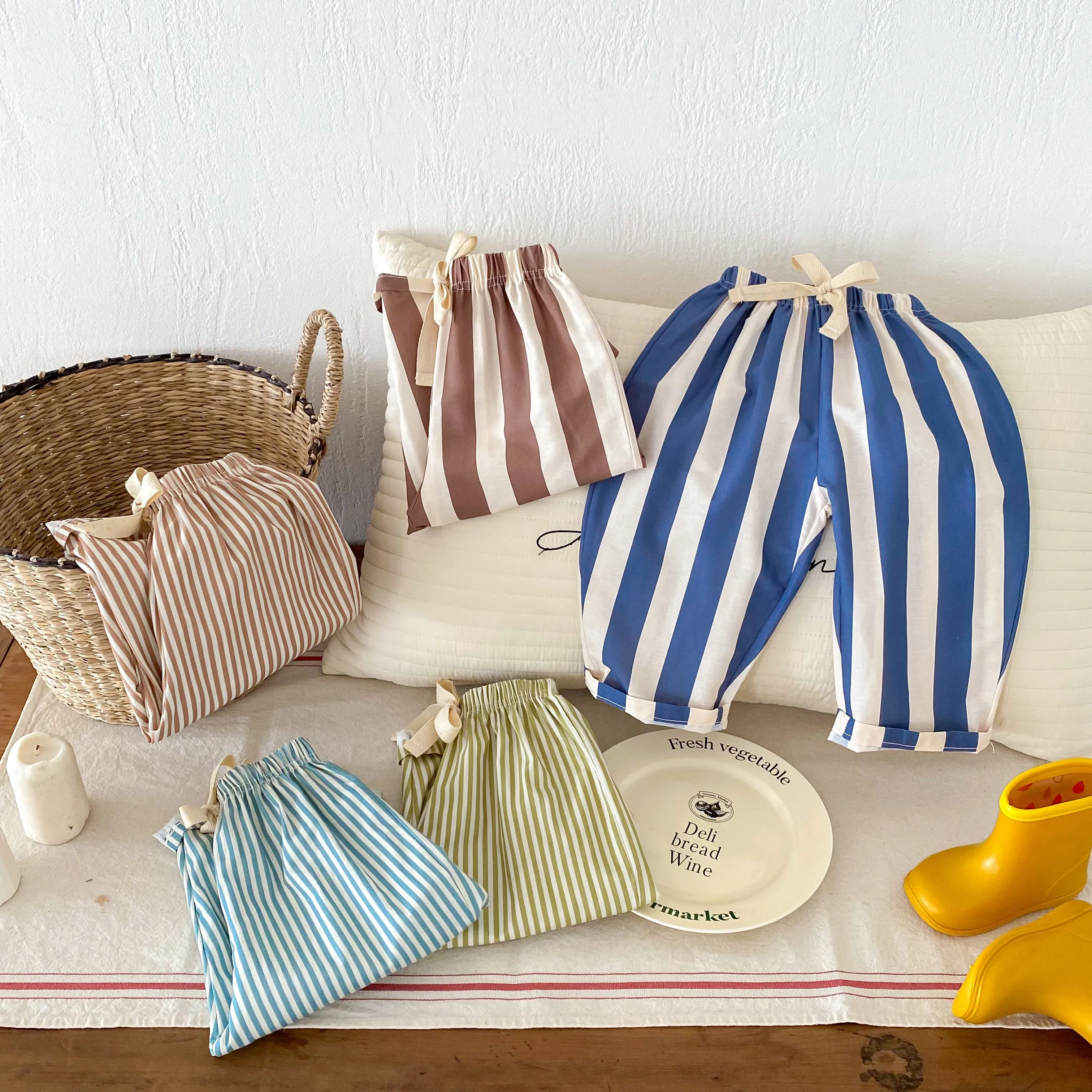 Toddler New Striped Trousers For Boys And Girls Summer Clothes Child Fashion Versatile New Thin Casual Loose Pants Outer Wear