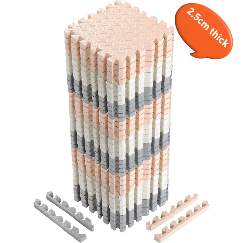 2.5cm Thick Baby Play Mat Tiles Interlocking EVA Foam Puzzle Floor Mats for Crawling Kids Room Safety Pad 2/6Pieces