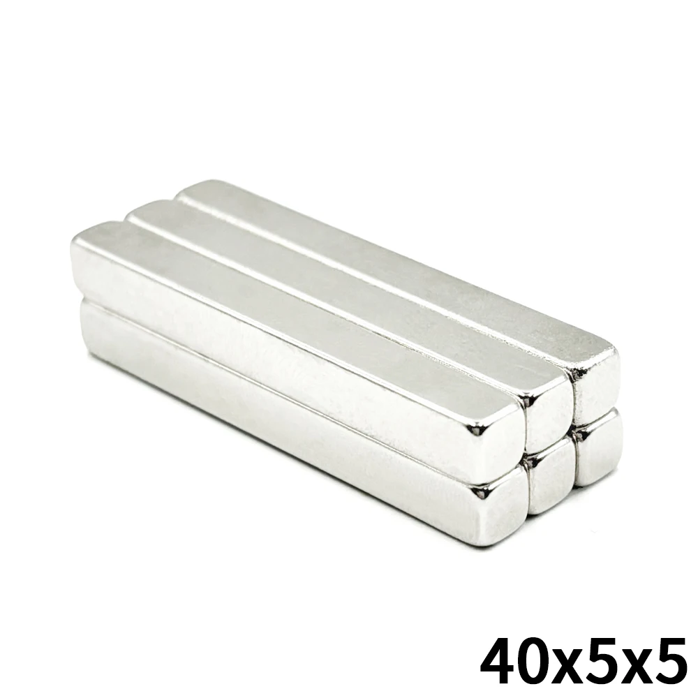 10 Pcs 40x5x5 Magnet 40mm X 5mm X 5mm Block Super Powerful Strong Permanent Magnetic for Fridge, DIY, Building, Scientific