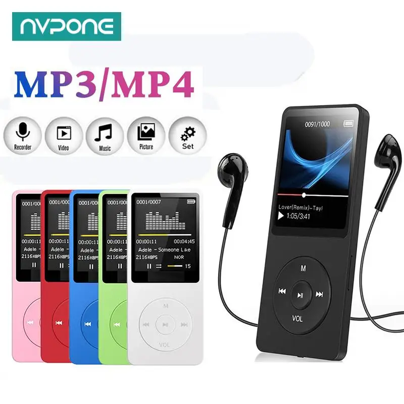 Portable MP3 MP4 Player USB Charging Record Digital Display Screen Media Lossless for Pocket Sports Running Walking Music Player
