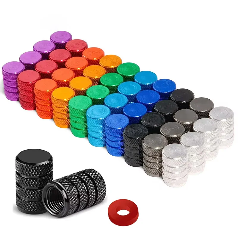Aluminum Alloy Tire Valve Stem Caps 4 Pcs Universal Stem Covers for Cars Motorcycles and Bikes Auto Tire Accessoires