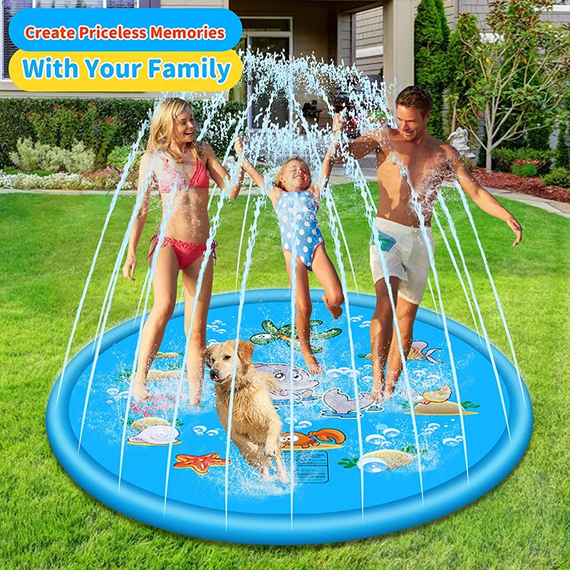 Dolphin PVC Spraying Water Mat Outdoor Lawn Children's Play Water Game Toy Pet Spraying Water Mat for Kids