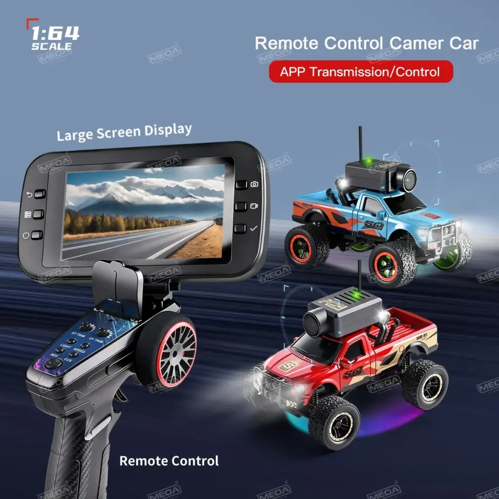 Wltoys 6407 1/64 FPV First Person View Mini RC Car with Monitor Runway Mats 6407-C Remote Control Car with HD Camera Racing Toy