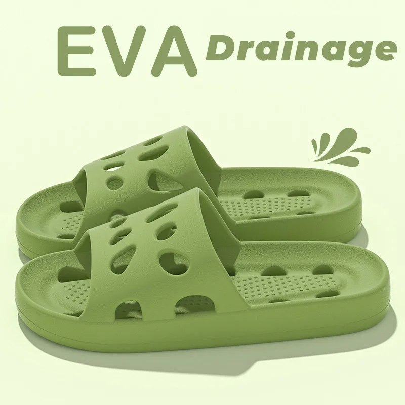 EVA Bathroom Slippers Quick Dry Drainage Design Soft Lightweight Indoor Sandals For Men And Women Home Shower Use