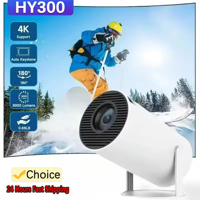 2026 New HY300 Outdoor portable Projector 4KWifi 1080P 1280*720P HD Home Cinema Video Movies LED Projetor Video Game Projection