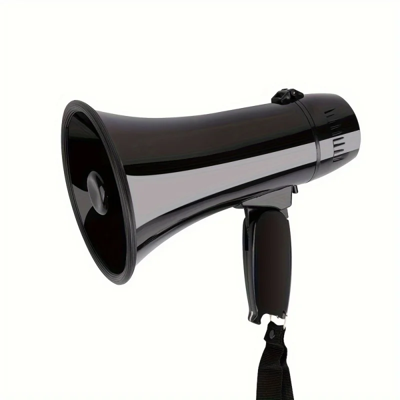 Portable 20 Watt Megaphone Bullhorn - Voice and Alarm Modes, Volume Control, Battery Powered - ABS Material with Strap