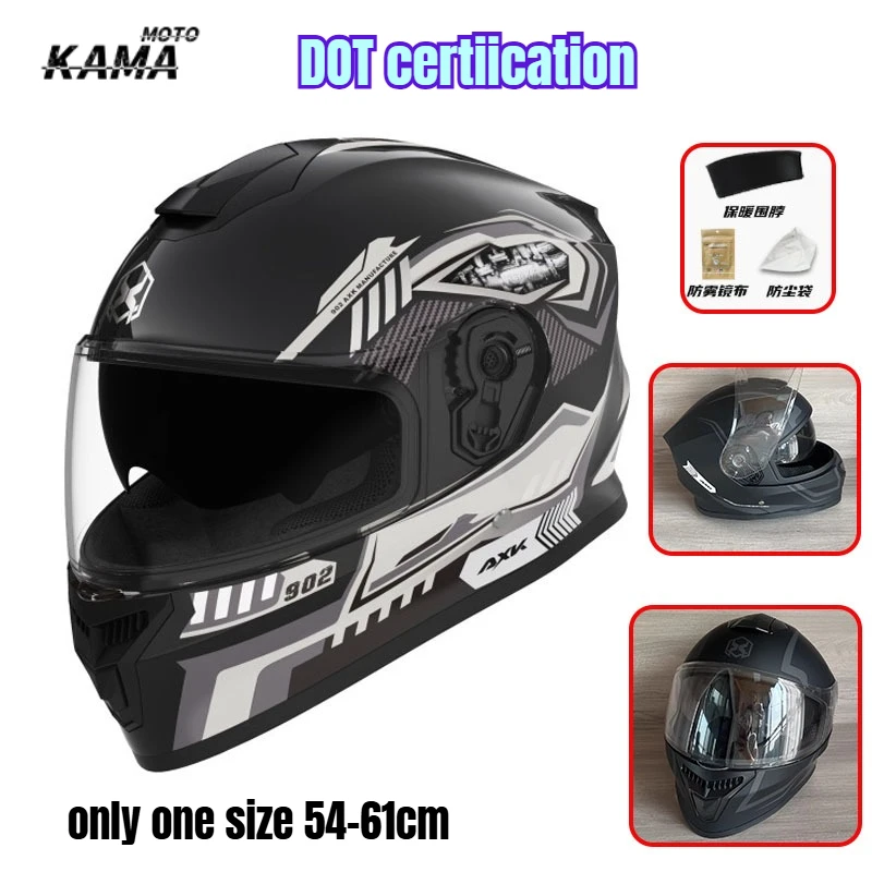 Unisex Motorcycle Helmet Winter Anti-Fog Warm Full Cover Helmet For Men And Women Electric Car Cycle DOT certiication