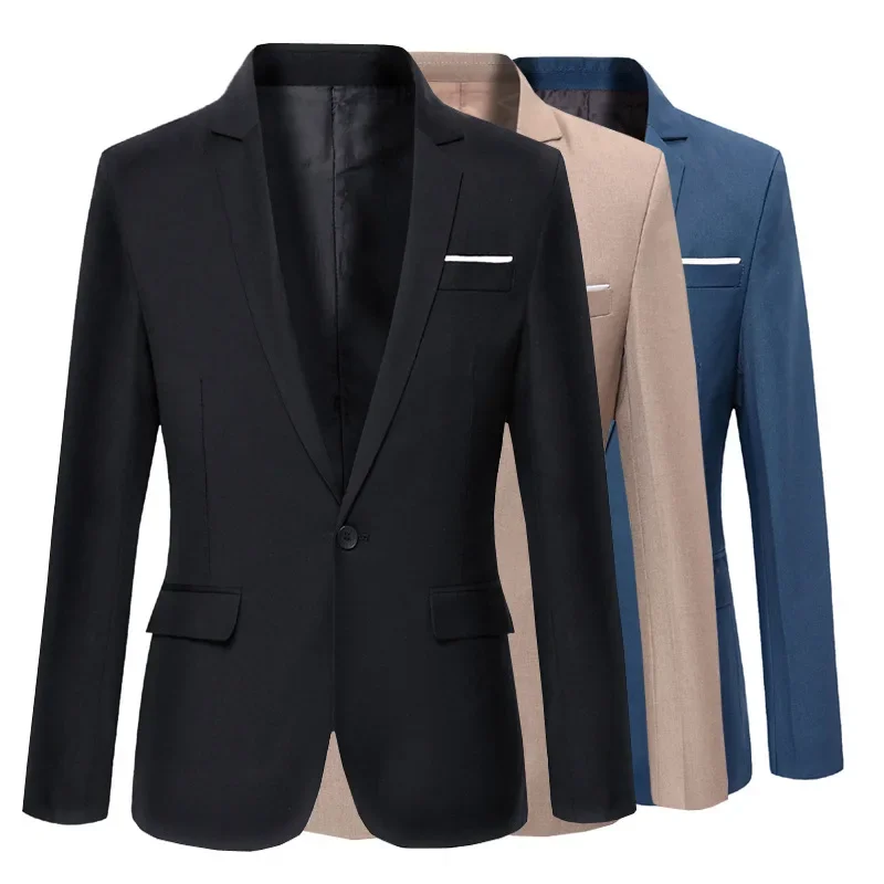 Casual Wedding Groomsmen Men's Suit Set Korean Style Slim Fit Jacket Casual Small Suit Wedding Ceremony Outerwear Top