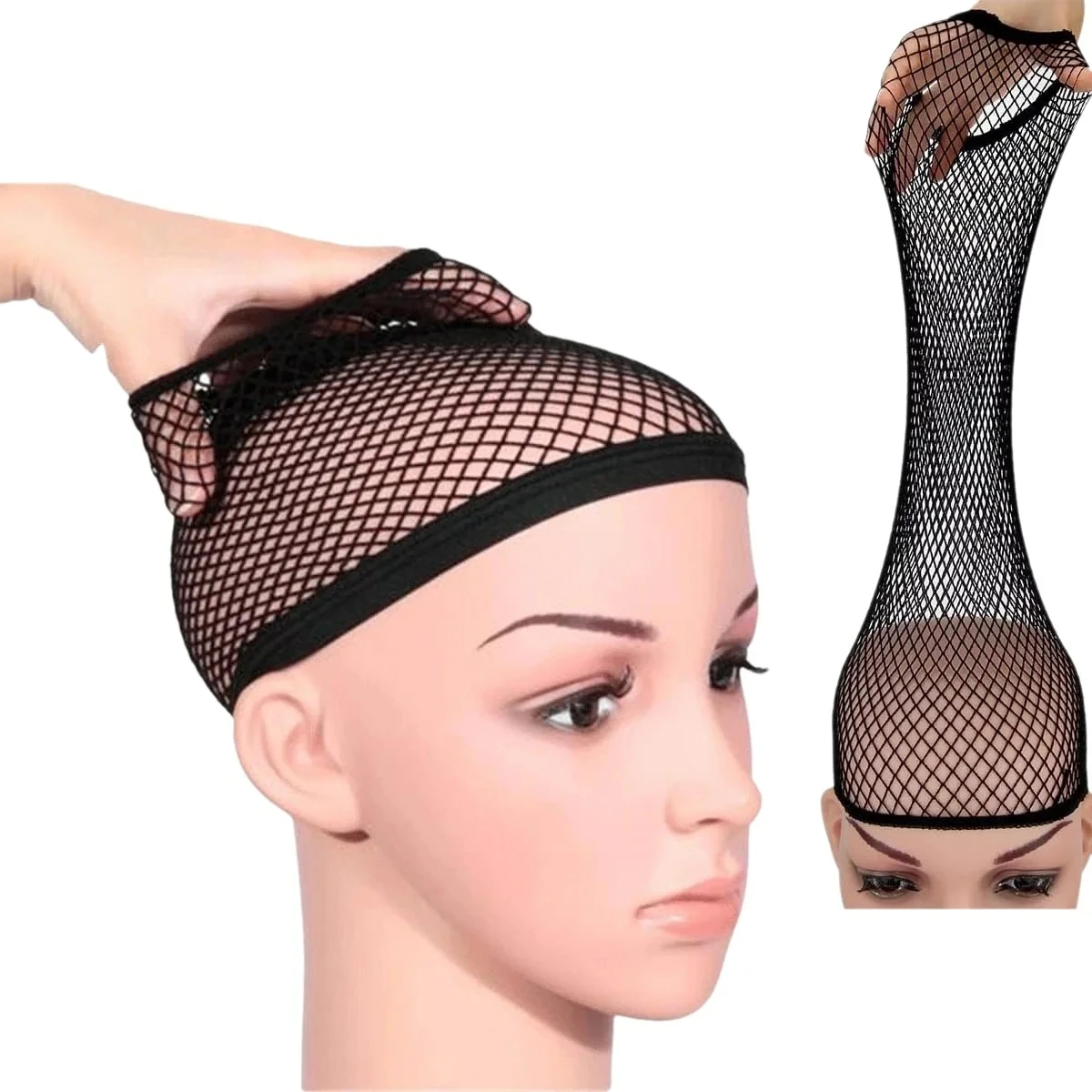 G&T Wig Black Mesh Wig Cap Net, Closed End Hair Mesh Net, Liner Weaving Caps for Women, Men, Kids, Wig Caps