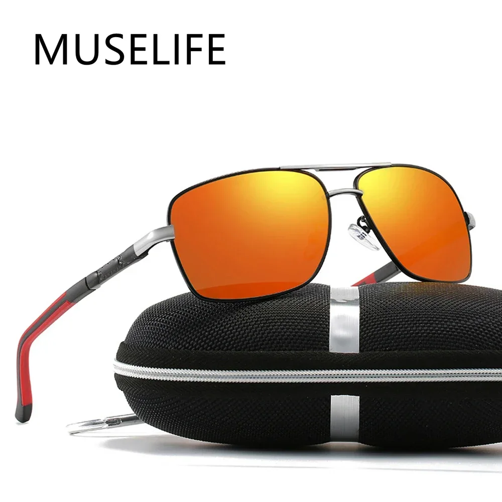 MUSELIFE Polarized Sunglasses UV400 Protection Lens Round and Square Frame Luxury Vintage Sun Glasses for Women Men