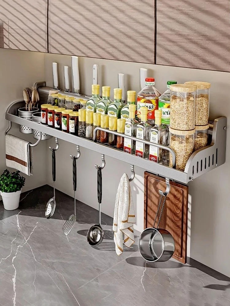 Kitchen Shelf Multifunctional Seasoning Chopstick Holder,Household Goods Collection, Wall Mounted Storage Rack