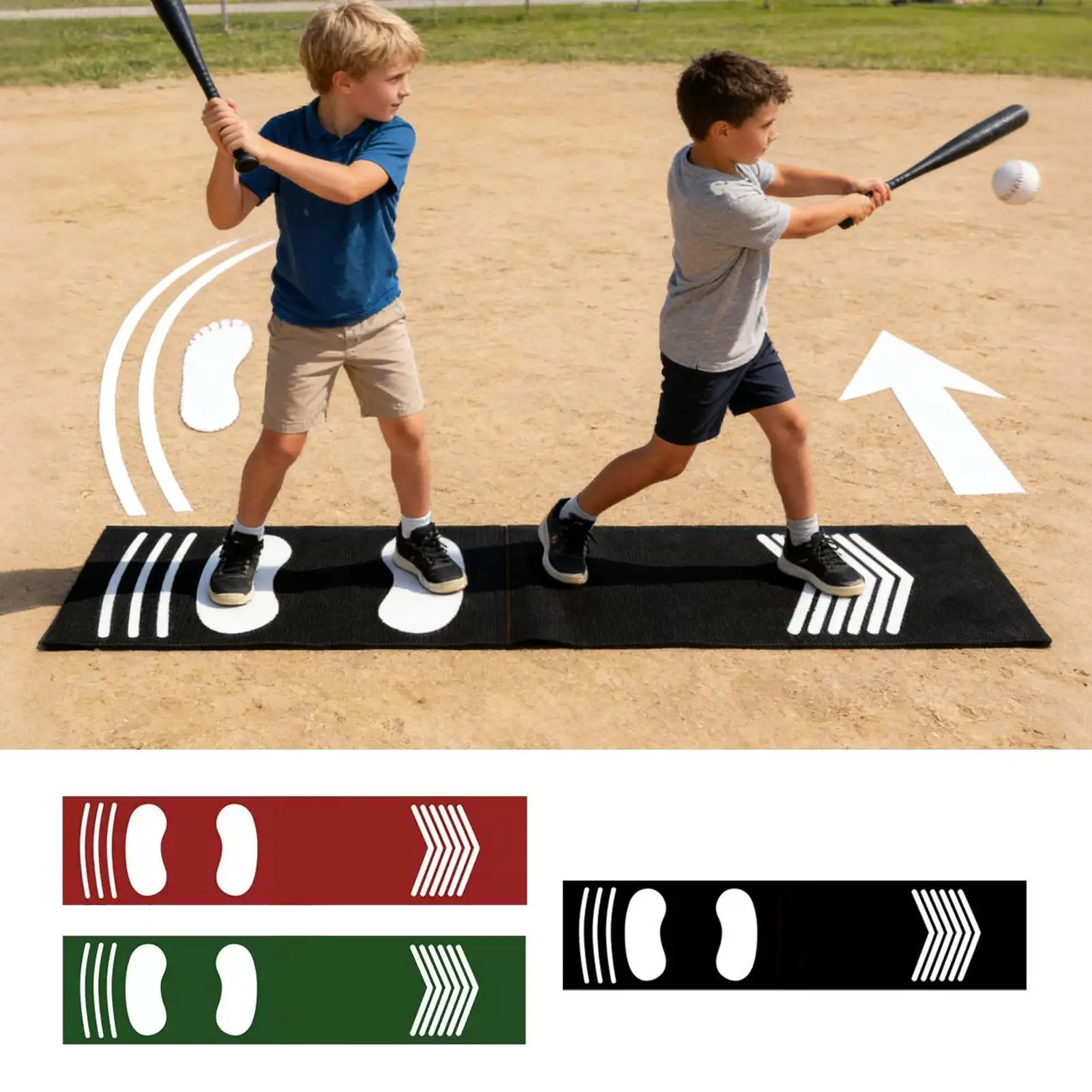 Baseball Training Mat Softball Practice Pad Baseball Hitting Mat Baseball Training Supplies Non-Slip Softball Trainer Mat