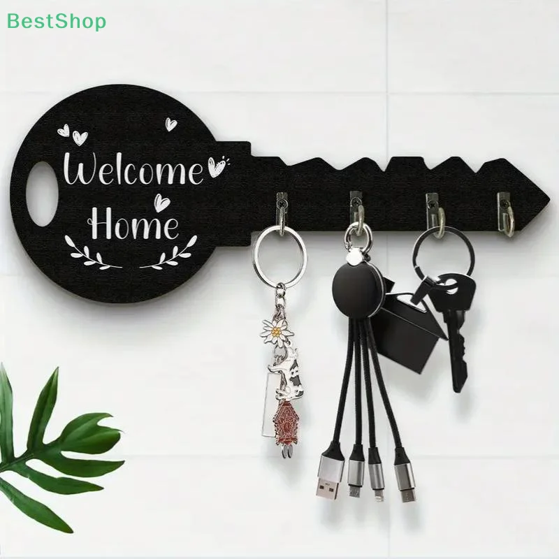 ★★★Vintage Key Wooden Frame Wall Mounted Storage Hook Bohemian Style