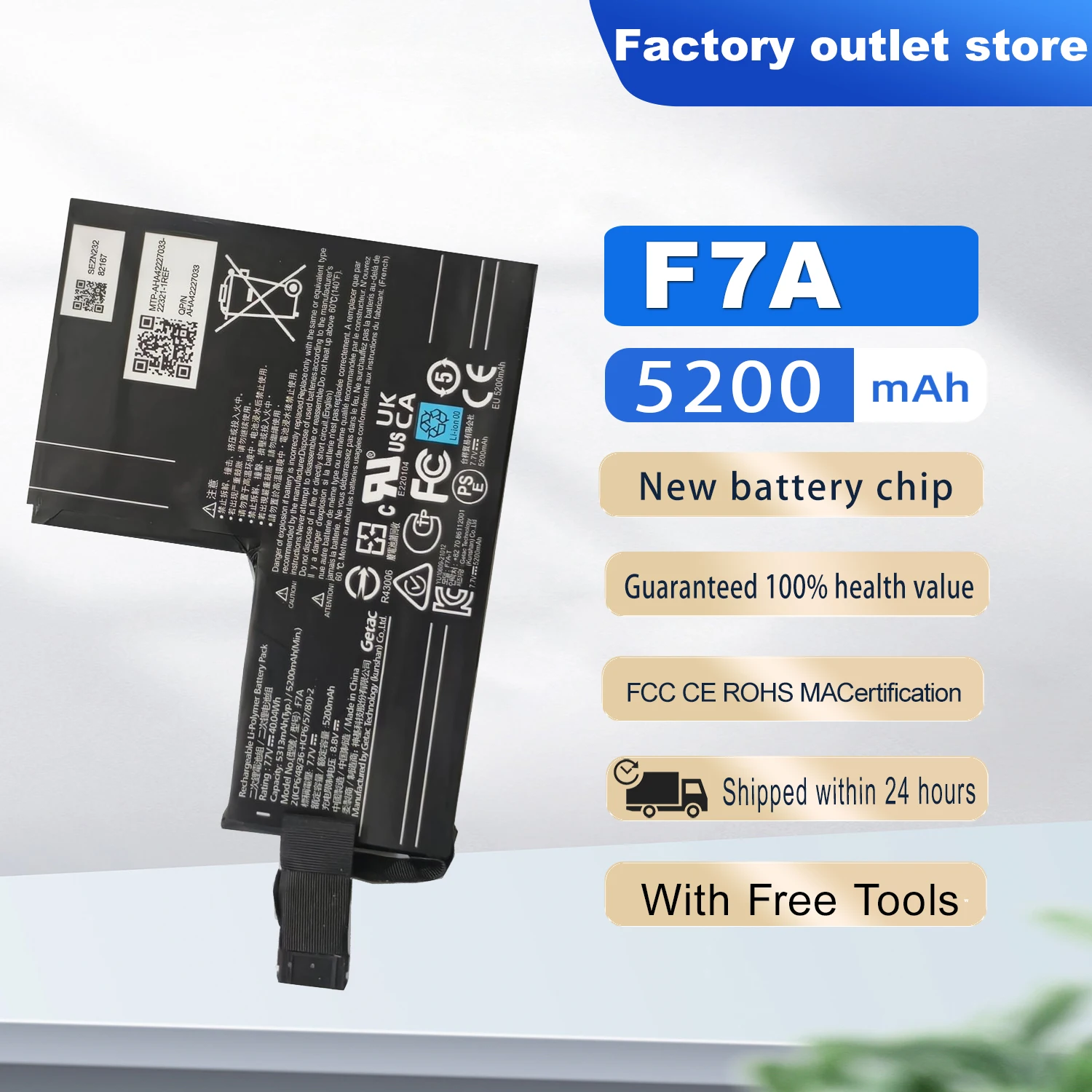DXT New F7A battery For the New Steam Deck game console F7A lithium battery 7.7V 5200mAh with free tools