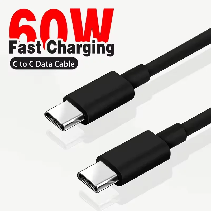 60W USB C Fast Charging Cable Type C toType C Data Cable Quick Charge 3.0 Charger Cord Fast Charging Wire 0.3m/0.5/1m/1.5m/2m