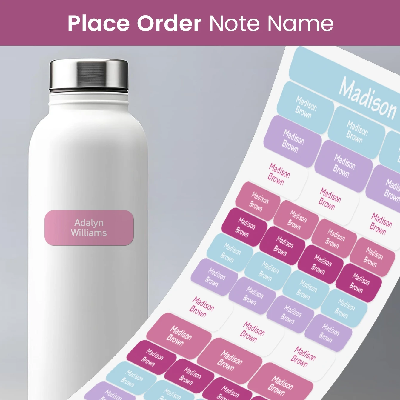 120pcs Custom Name Stickers 2 Sheets Waterproof Labels for School Supplies, Clothing, Lunch Boxes, Water Bottles, Daycare