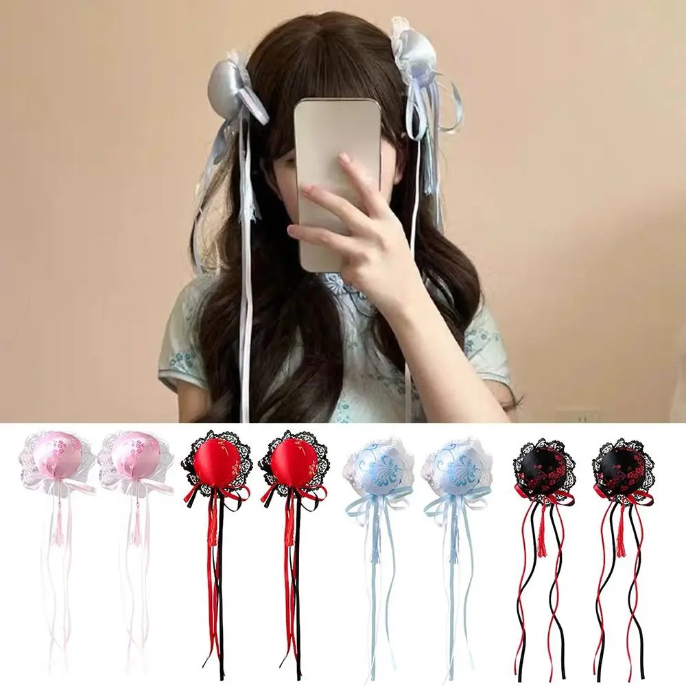 Cute Chinese Style Lolita Headdress Kawaii Traditional Maruko Barrettes Handmade Cosplay Hairclips Girl
