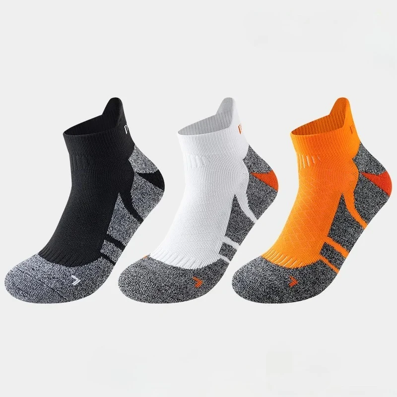 Professional Marathon Running Sock Men Women Sports Fitness Outdoor Thickened Cushioned Short Tube Low Cut Boat Ankle Socks