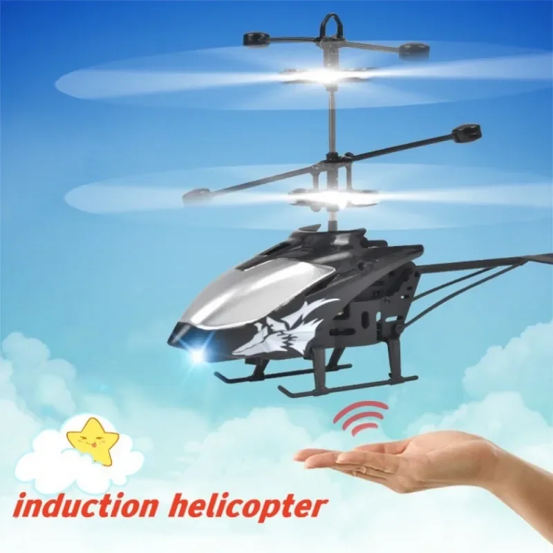 Mini 2-Channel Simulated Aircraft Gesture Sensor Control Aircraft Flight Helicopter Luminous Children's Toy Holiday Kids Gift