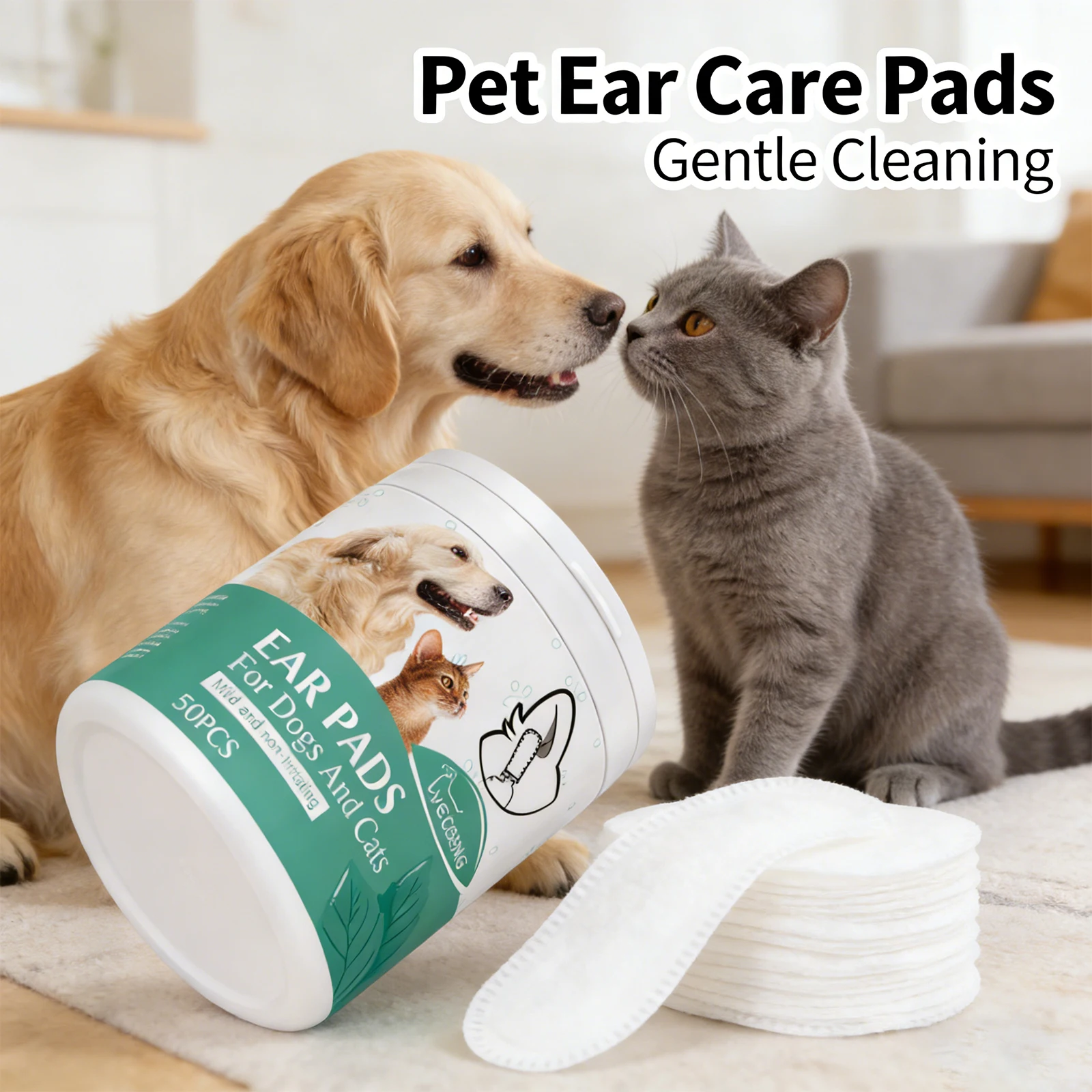 Dog Ear Wet Wipes Pet Ear Cleaner Remove Earwax Odor Relief Deodorization Itchy Mite Flea Control Pet Cleaning Wet Tissue