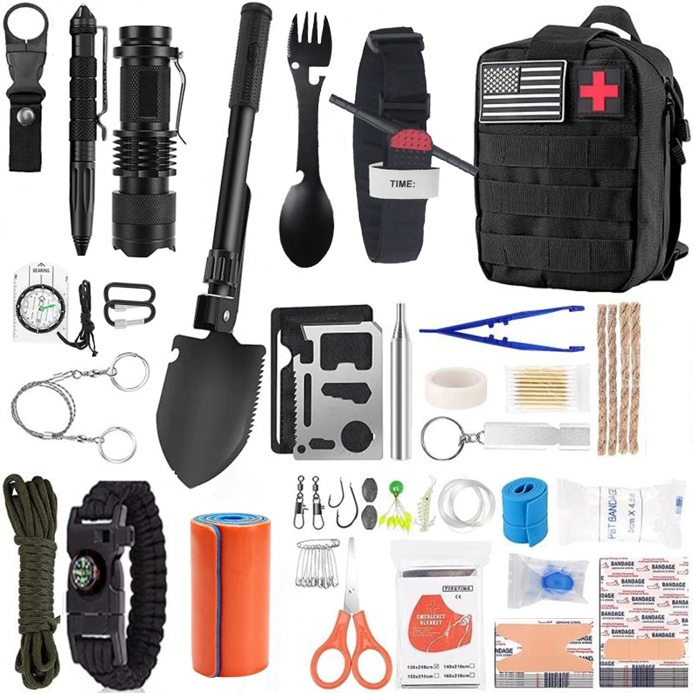 Molle Outdoor IFAK First Aid Kit Full Set - Portable Trauma Emergency Bag for Camping Hiking Survival Gear Defense Equipment