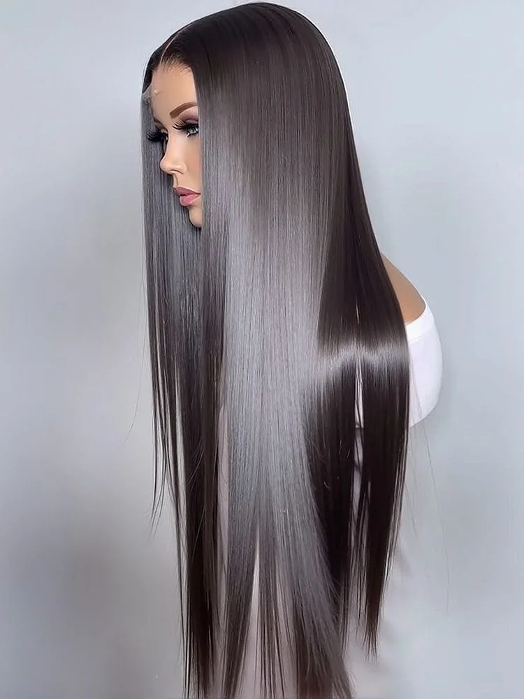 42 Inch 13x4 13x6 HD Transparent Bone Straight Lace Frontal Wigs 250% Brazilian Human Hair Wigs 5x5 Glueless Lace Closure Wigs