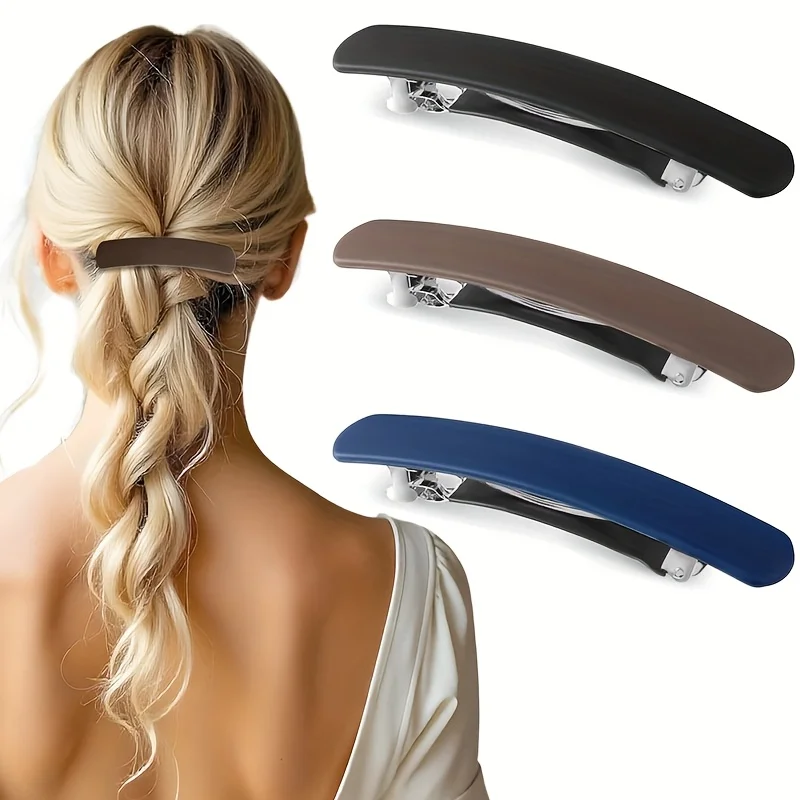 3pcs Retro matte hair clip - spring-loaded anti slip hair clip, suitable for women with sparse/flat/short hair, daily use.