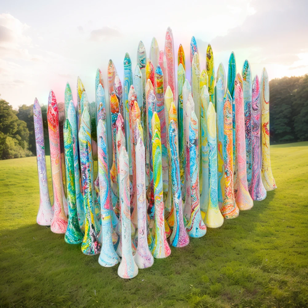 50Pcs Wood Golf Tees Golf Ball Nails Tees More Stable Golf Training Ball Tee Colorful Golf Ball Holder Tees Golf Accessories