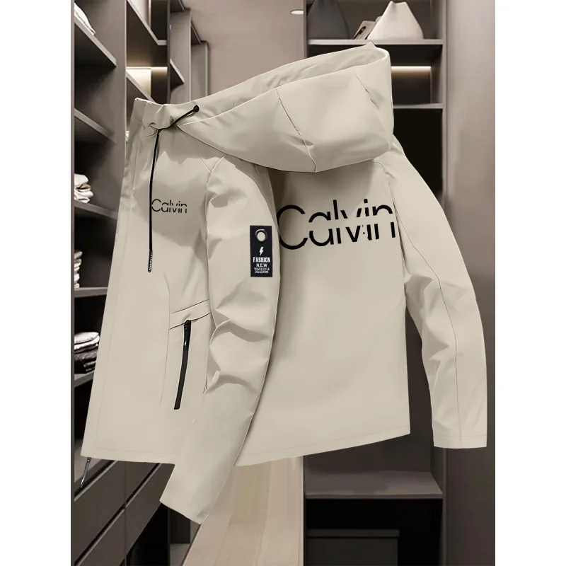 New Spring and Autumn Couple's Jacket with Calvin Print.Windproof outdoor mountaineering jacket，Outerwear for men and women