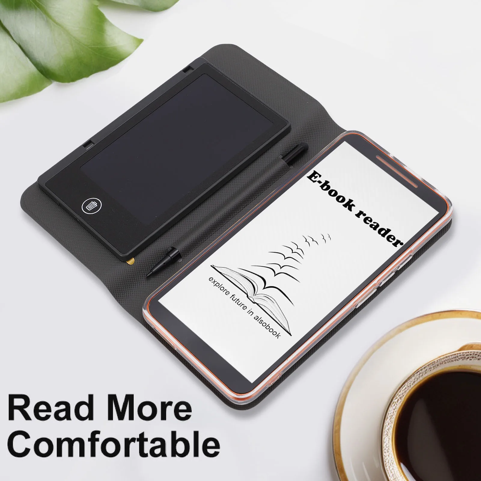 E Book Reader Electronic Book Reader 5.7 Inch WiFi Bluetooth Video and Music Player with Writing Pad Protective Case for Travel