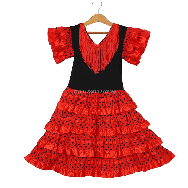 Spanish Flamenco Dance Dress Children's Dance Dress Festival Travel Dance Dress Ball Dress Party Dress Stage Dress Performance