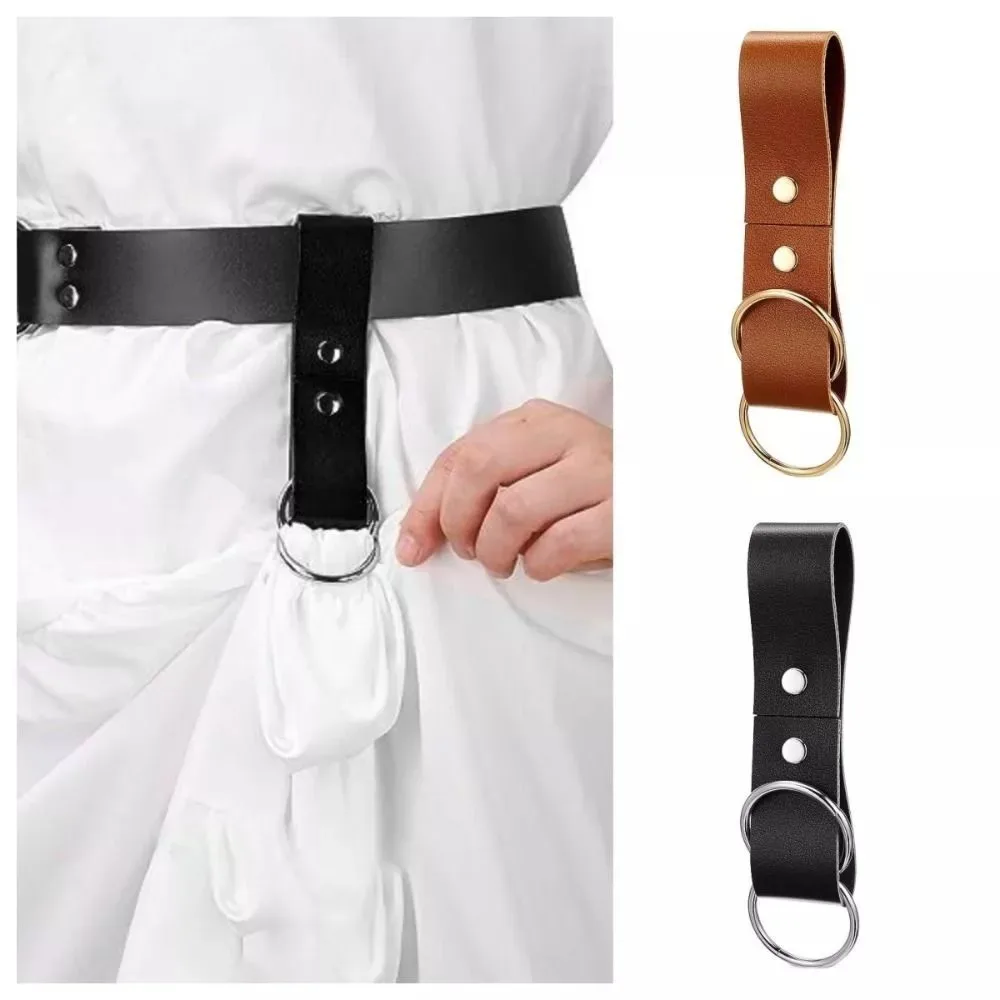 Retro Metal Skirt Hook Strap New Belt accessories Pu Leather Goth Medieval Skirt Belt Hike Portable Belt