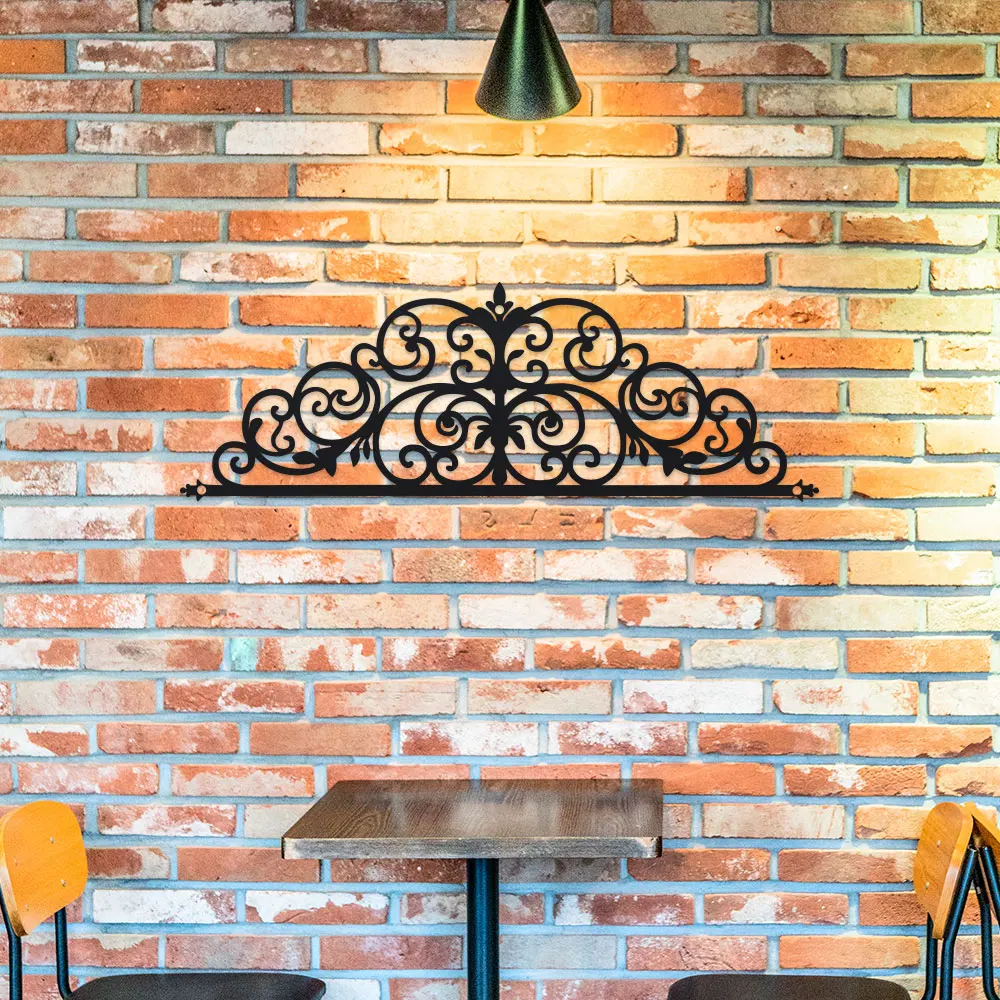 Metal Art Deco Iris Scroll Wall Hanging, 1pc Laser Cut Floral Theme for Bedroom, Indoor Use, Wall Mount, Christmas Wedding Decor